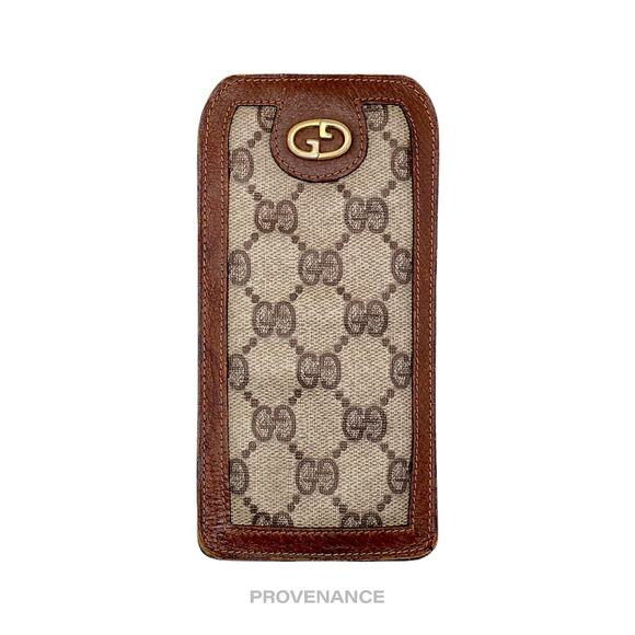 🔴 Gucci GG Supreme Canvas Logo Eyewear Case - Brown - Picture 1 of 8